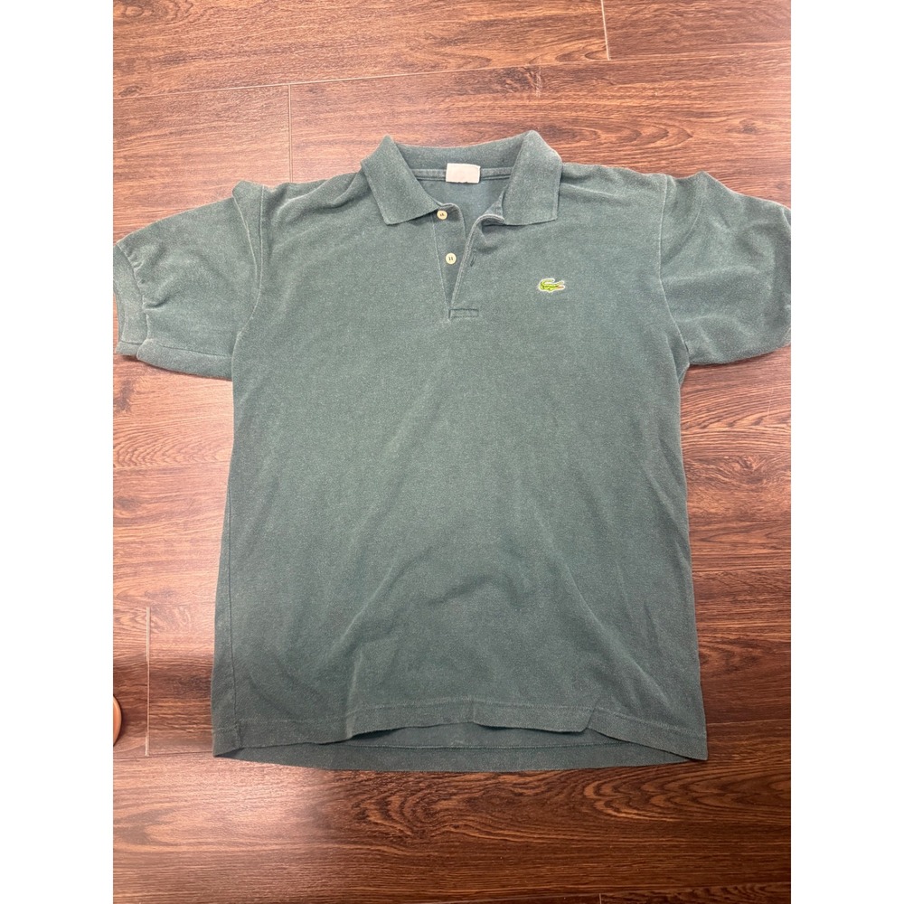 Vintage Chemise Lacoste Made in France Green Short Sleeve Polo Shirt Size 2